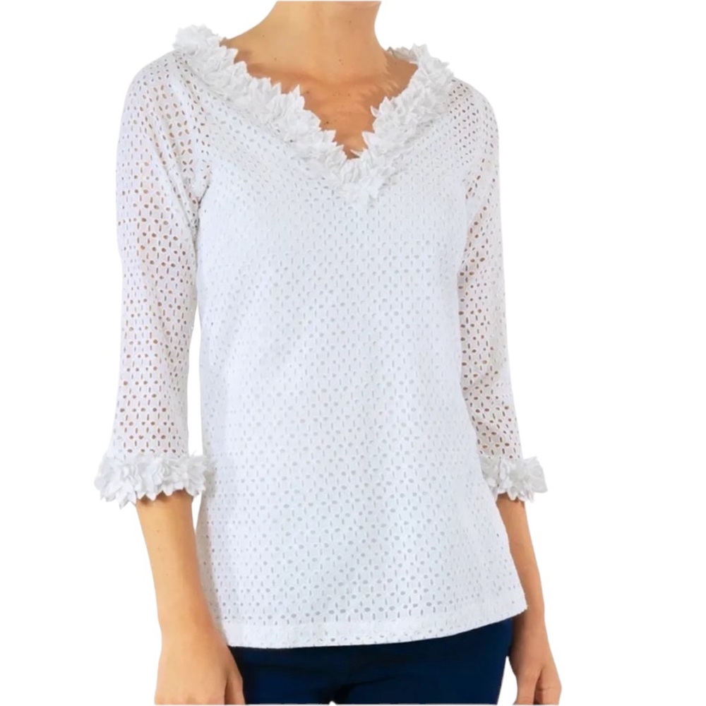 Gretchen Scott Designs White Eyelet Blouse